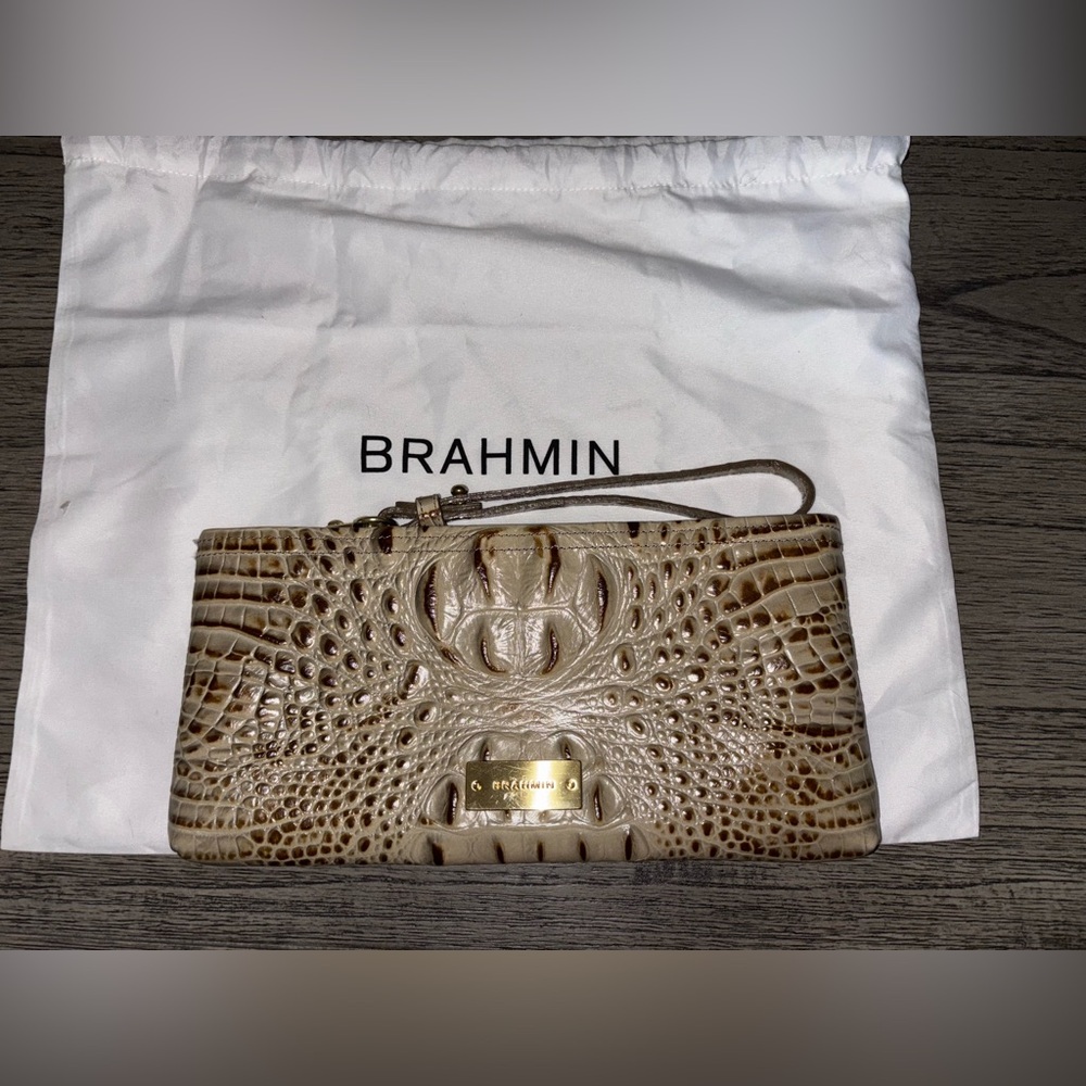 Brahmin Embossed Leather Wristlet